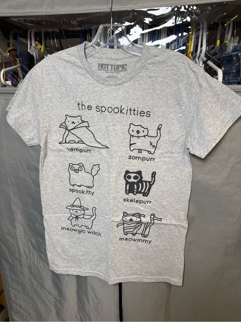 Threadless Gray 'The Spookitties' Cat Graphic Tee
